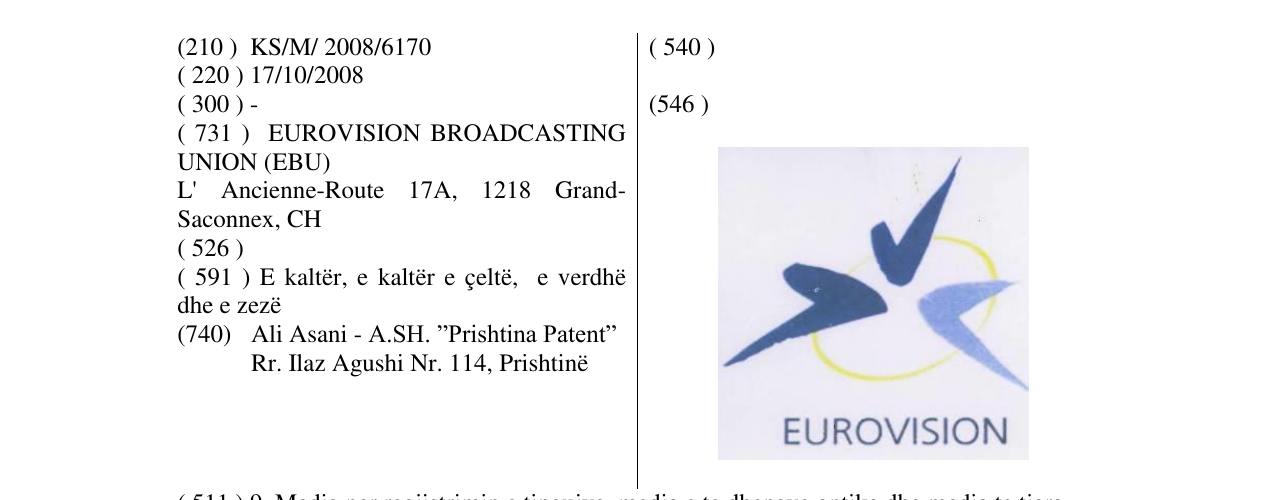 Zëri i markës EUROVISION në buletin