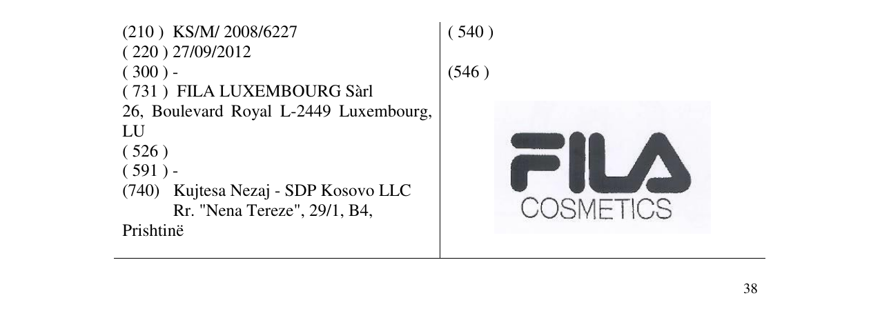 Zëri i markës FILS COSMETICS në buletin