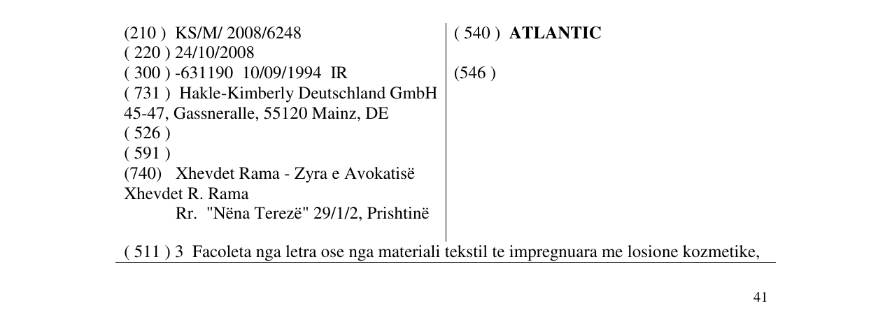 Zëri i markës ATLANTIC në buletin