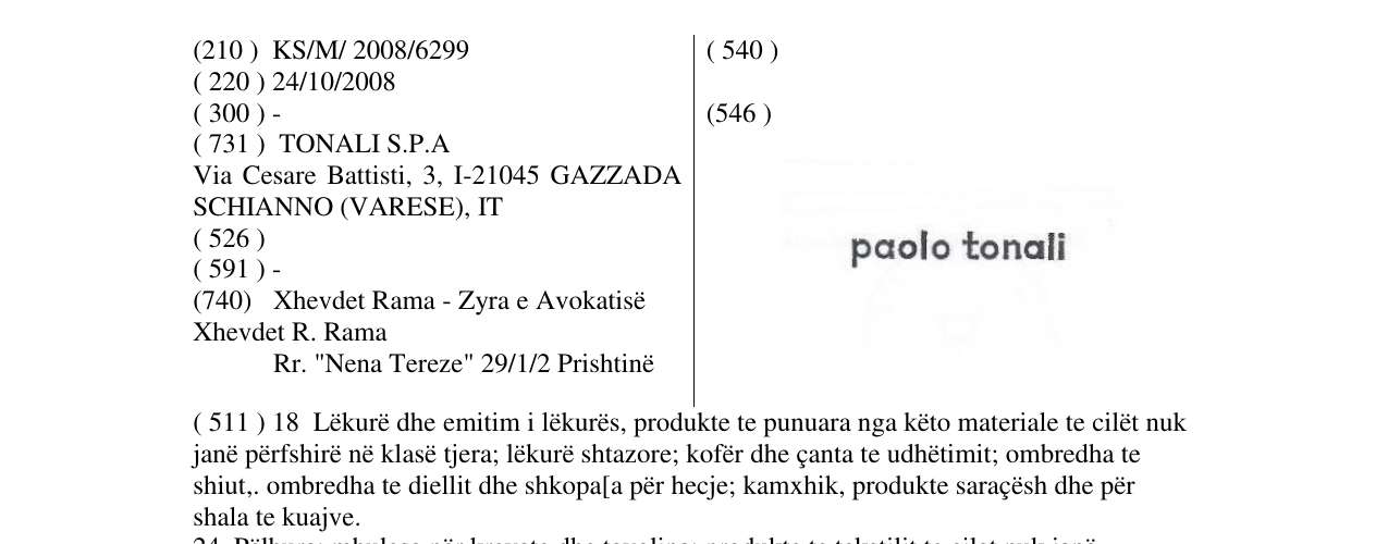Zëri i markës paolo tonali në buletin