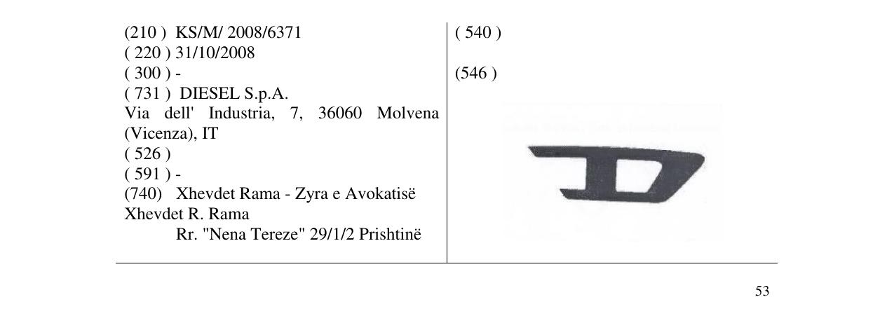 Zëri i markës Markë figurative në buletin