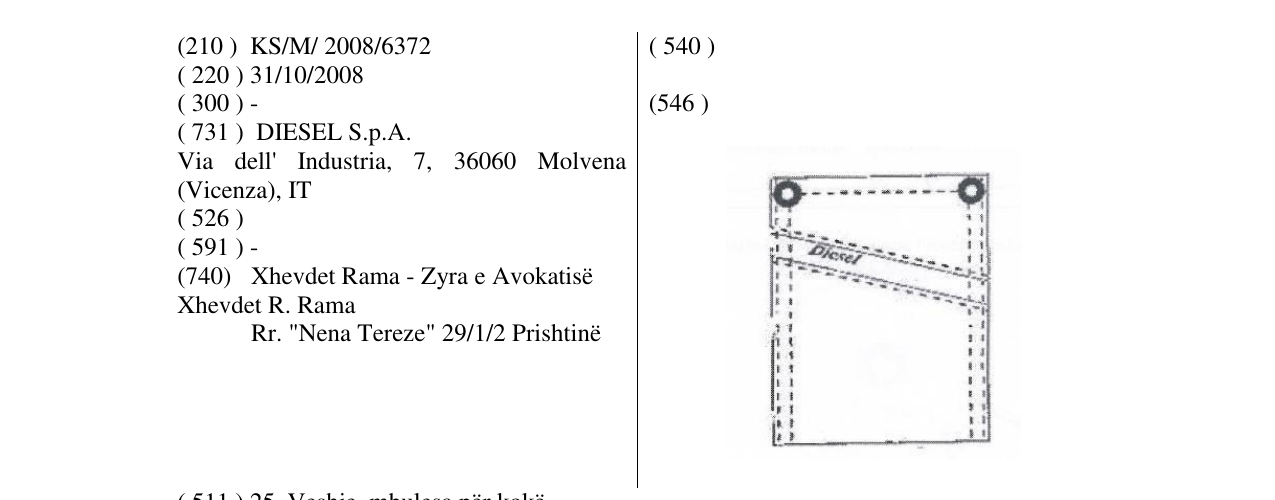 Zëri i markës Diesel në buletin