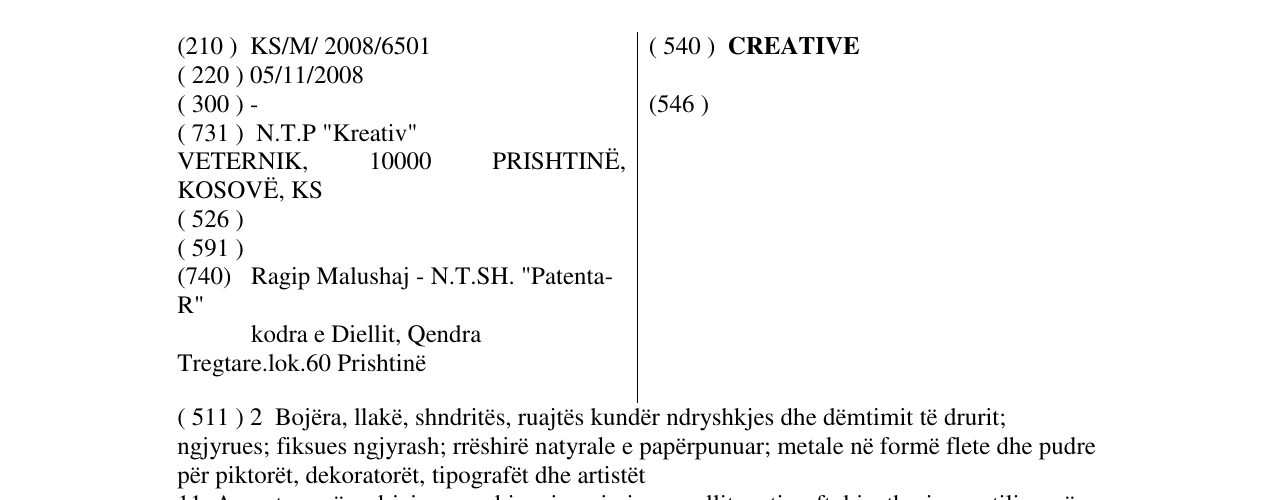 Zëri i markës CREATIVE në buletin