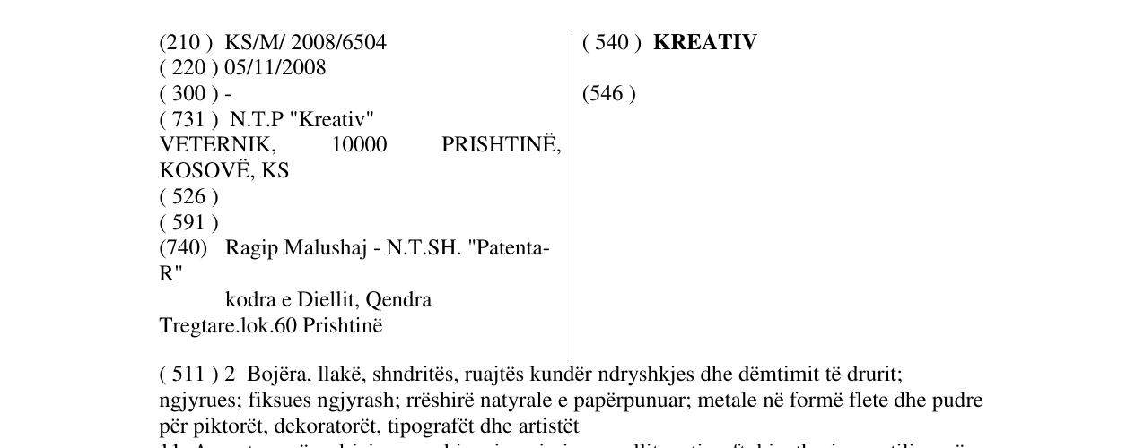 Zëri i markës KREATIV në buletin