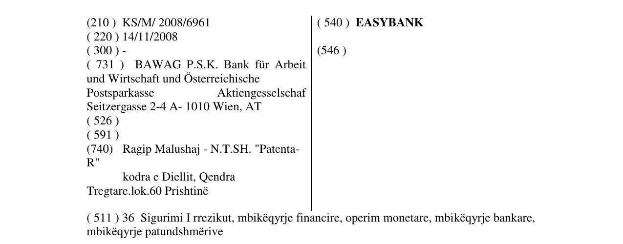 Zëri i markës EASYBANK në buletin