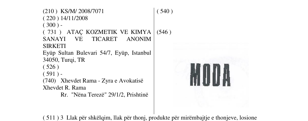 Zëri i markës Markë figurative në buletin