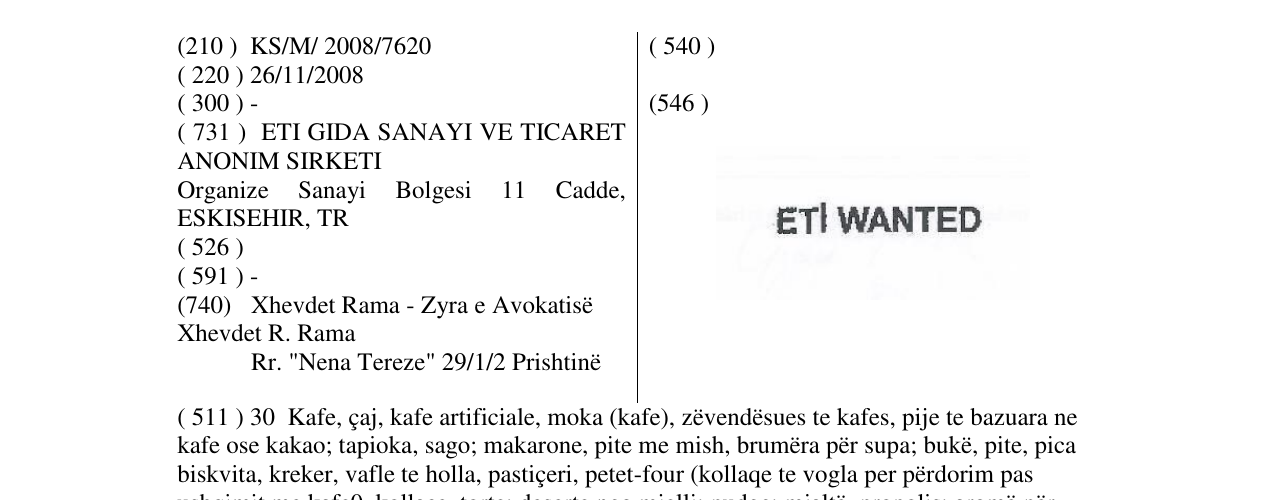 Zëri i markës Markë figurative në buletin