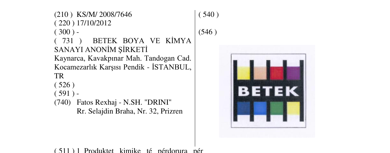 Zëri i markës BETEK në buletin