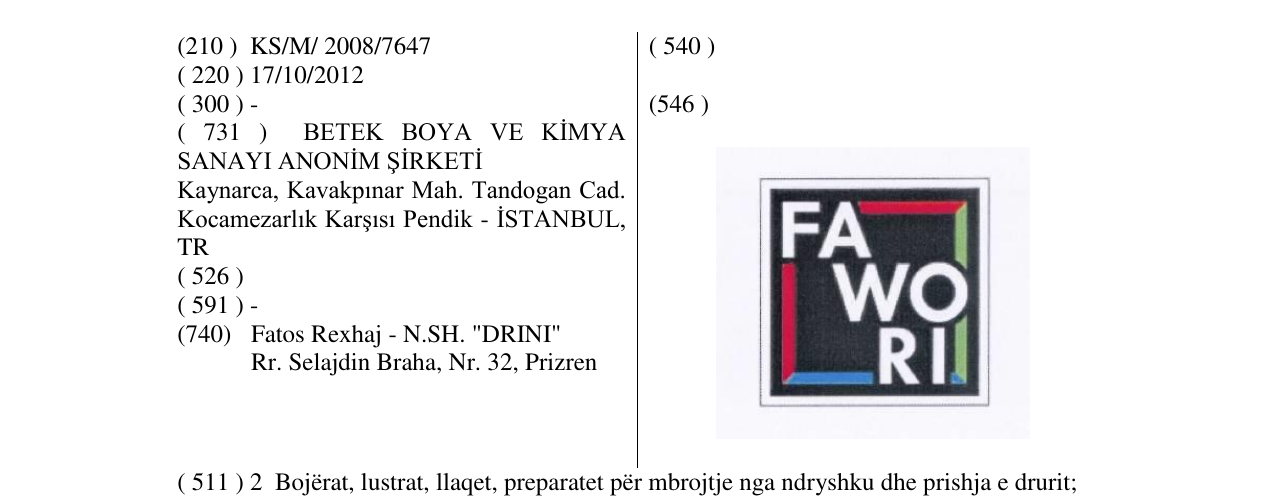 Zëri i markës FAWORI në buletin