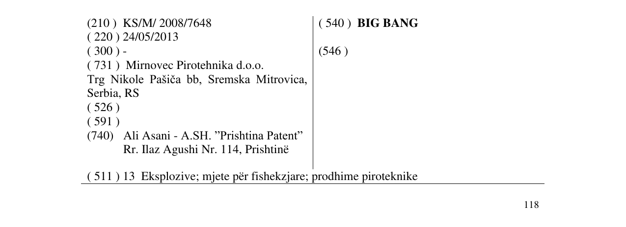 Zëri i markës BIG BANG në buletin
