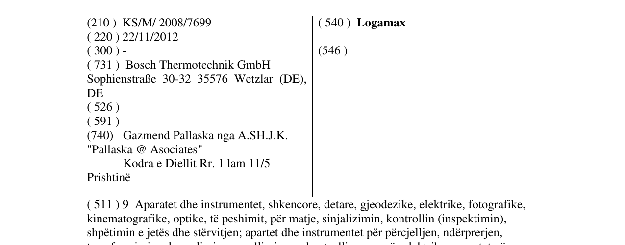 Zëri i markës Logamax në buletin