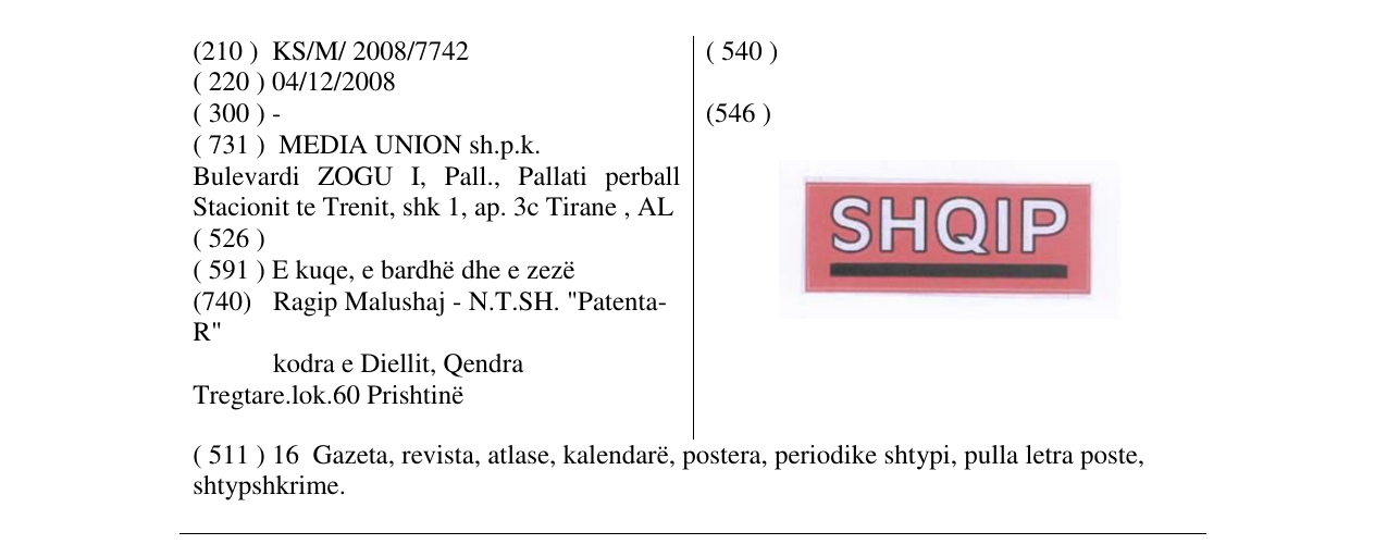 Zëri i markës SHQIP në buletin