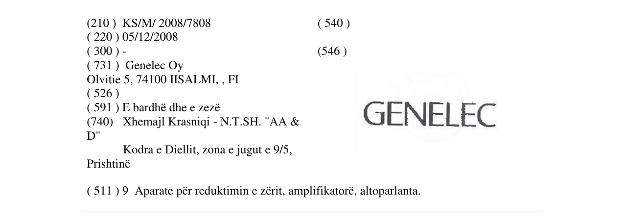 Zëri i markës GENELEC në buletin