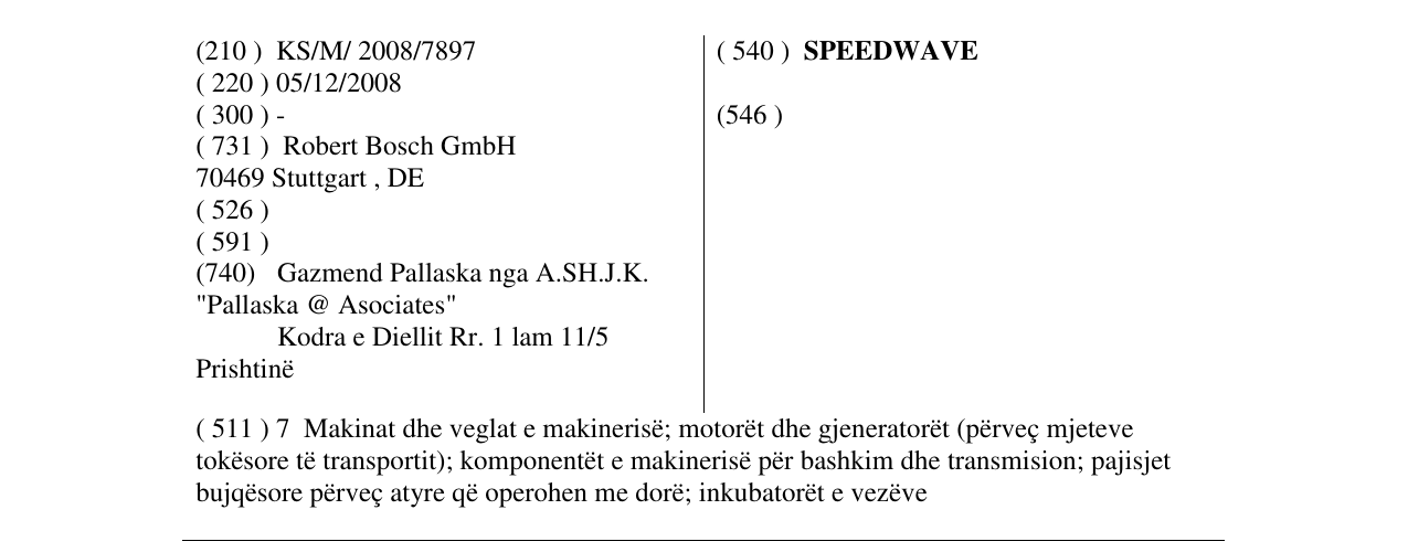 Zëri i markës SPEEDWAVE në buletin