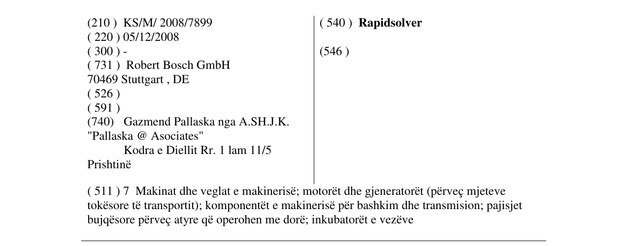 Zëri i markës Rapidsolver në buletin