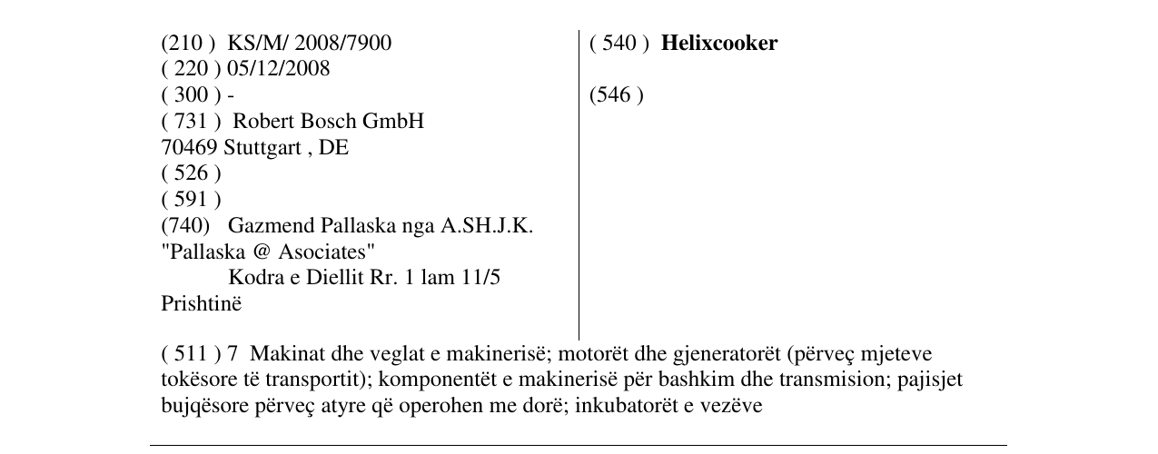 Zëri i markës Helixcooker në buletin