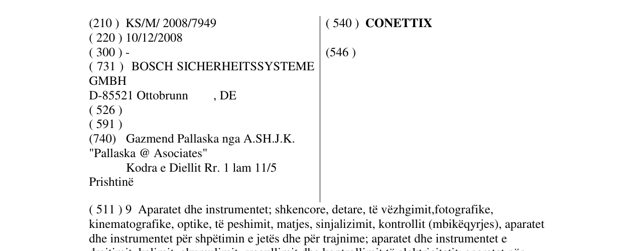 Zëri i markës CONETTIX në buletin
