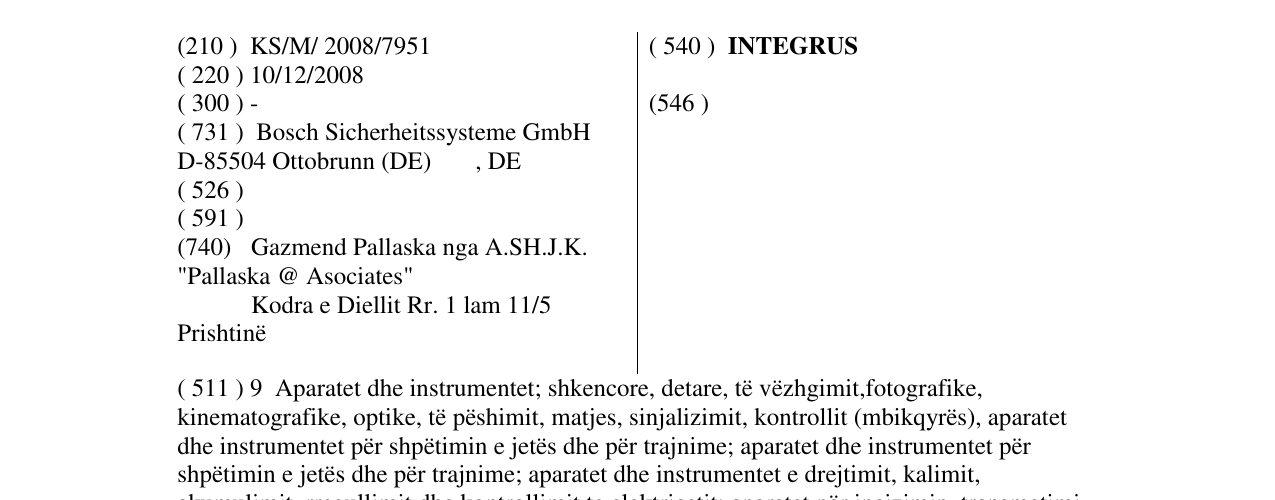 Zëri i markës INTEGRUS në buletin
