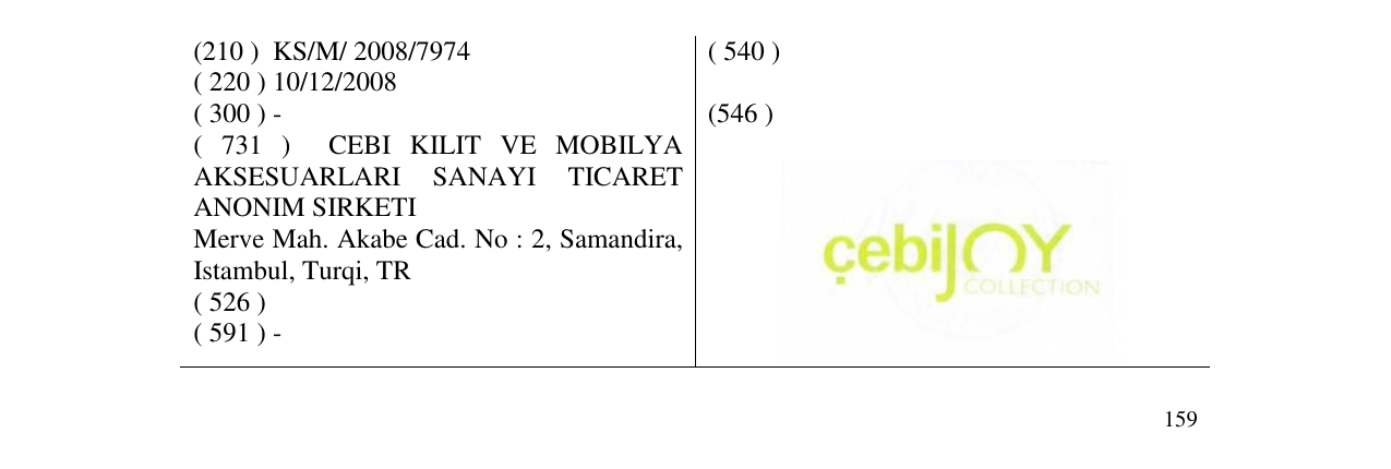 Zëri i markës ÇEBIJOY COLLECTION në buletin