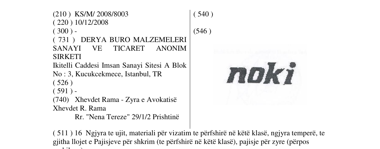 Zëri i markës noki në buletin