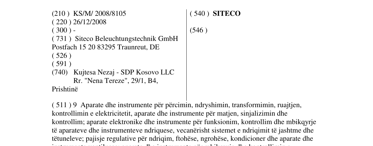 Zëri i markës SITECO në buletin