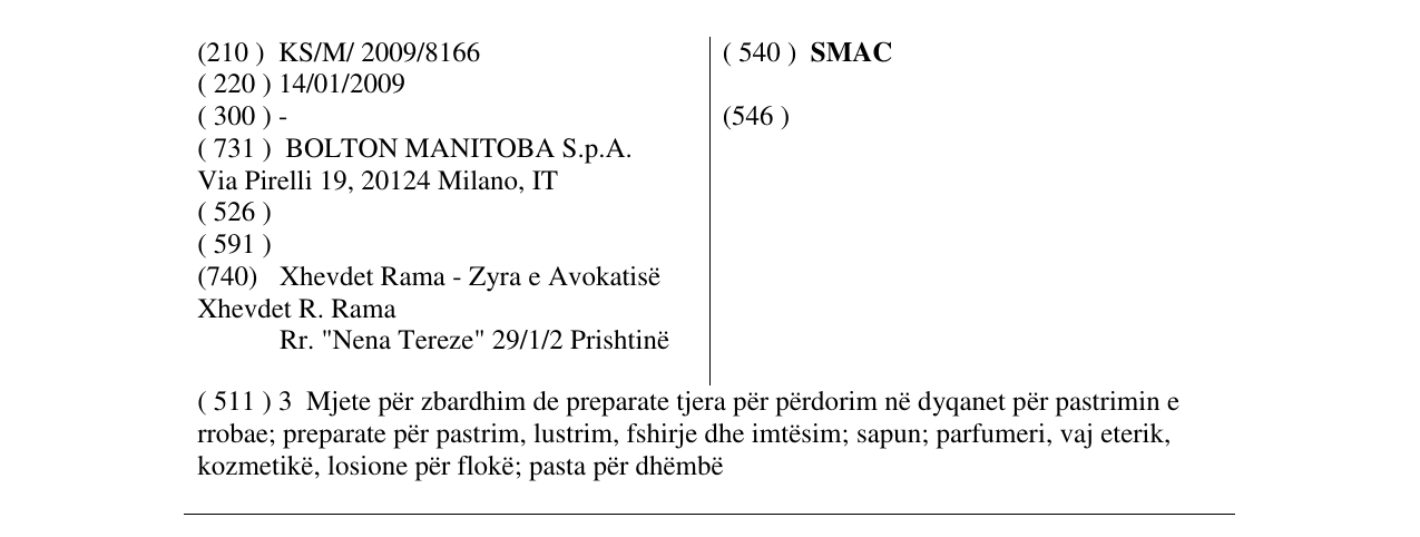 Zëri i markës SMAC në buletin