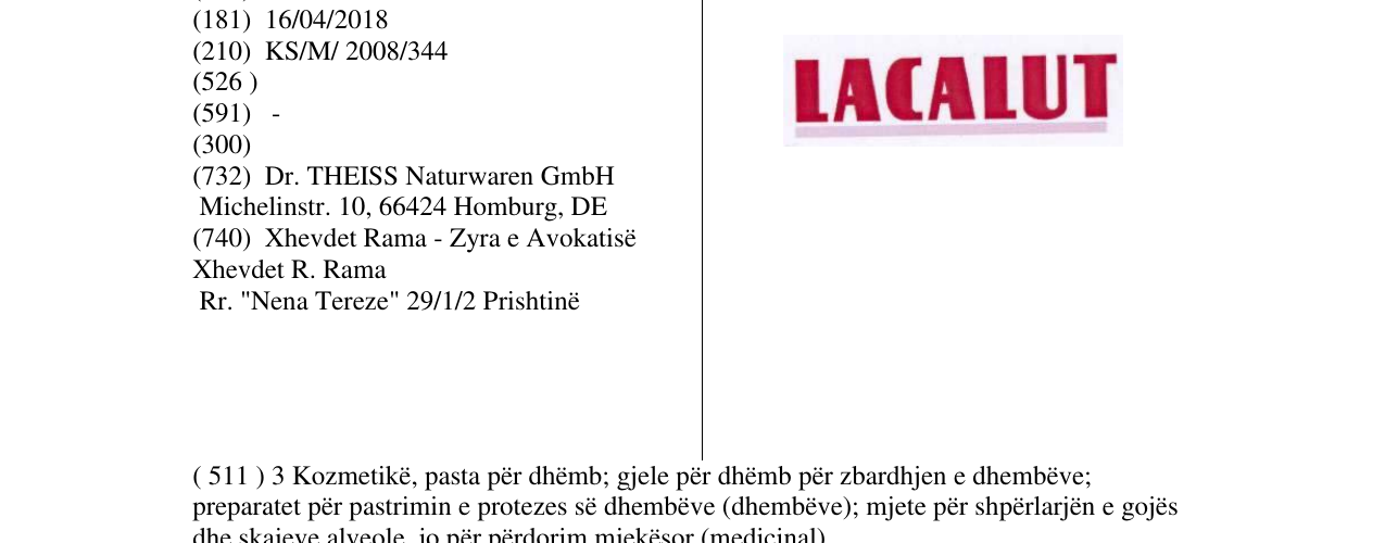 Zëri i markës LACALUT në buletin