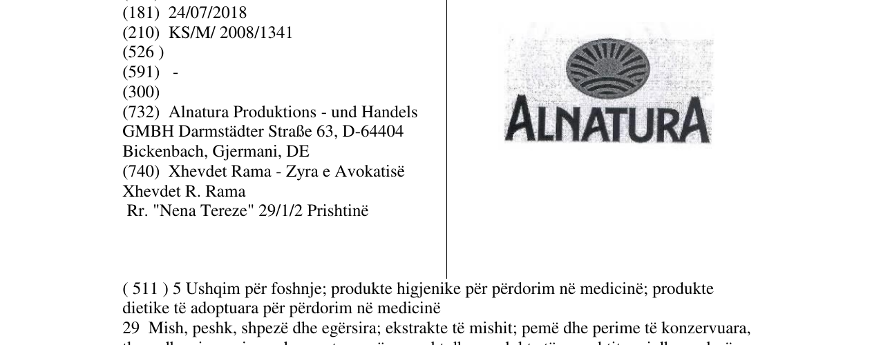 Zëri i markës ALNATURA në buletin