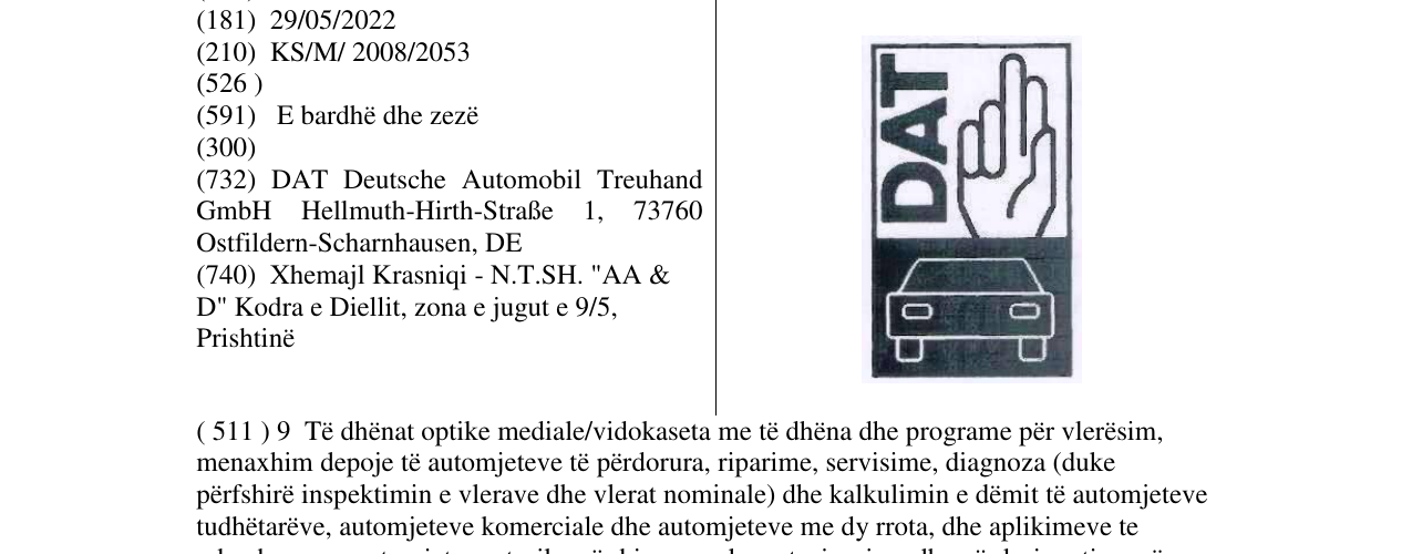 Zëri i markës DAT (Device) në buletin