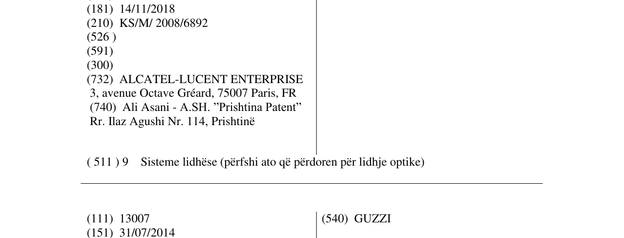 Zëri i markës 4400 në buletin