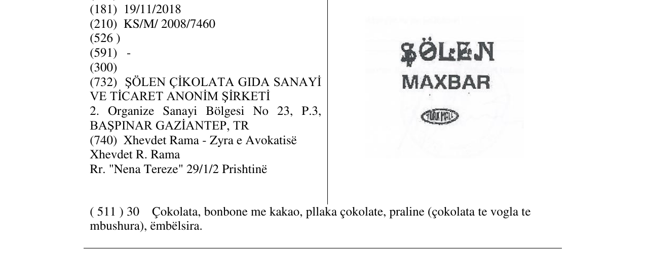 Zëri i markës SOLEN MAXBAR në buletin