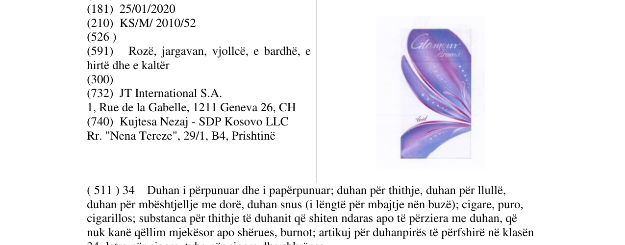 Zëri i markës Markë figurative në buletin