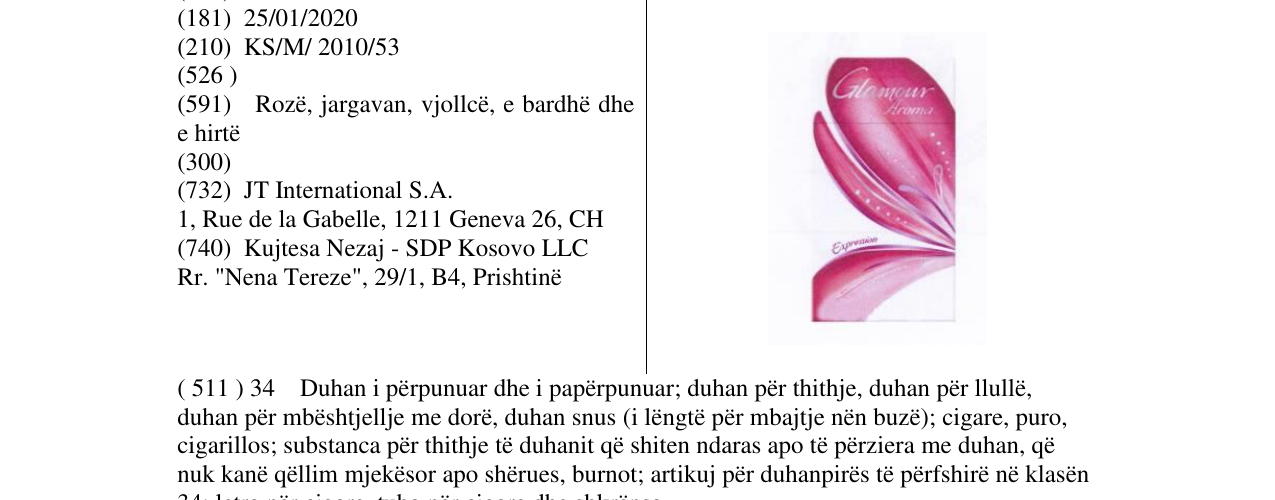 Zëri i markës Markë figurative në buletin