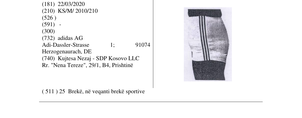 Zëri i markës adidass në buletin