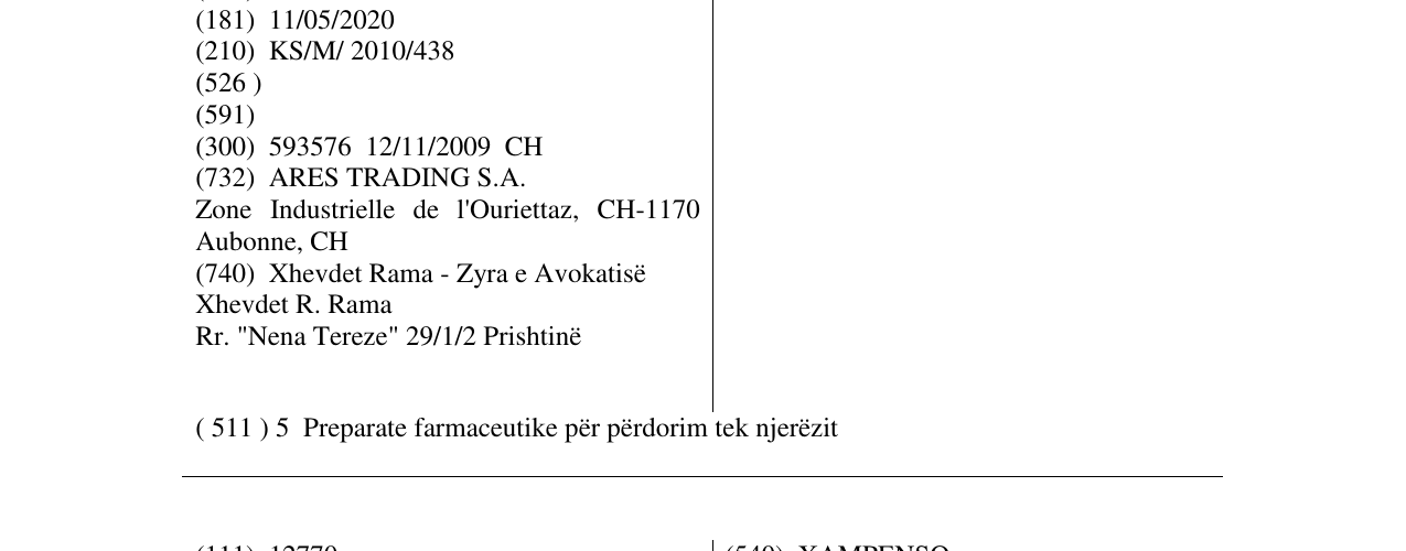 Zëri i markës FRECONTRIS në buletin