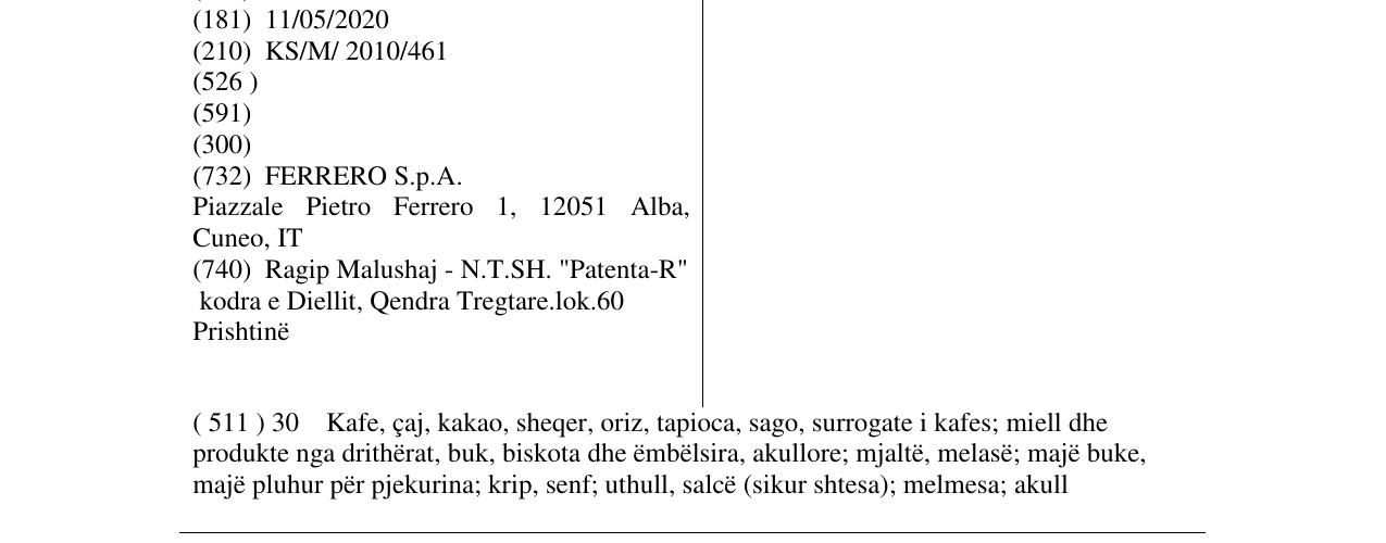Zëri i markës KINDER DÉLICE në buletin