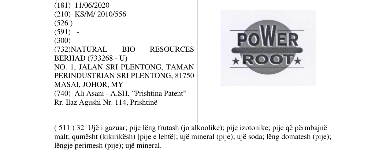 Zëri i markës POWER ROOT në buletin