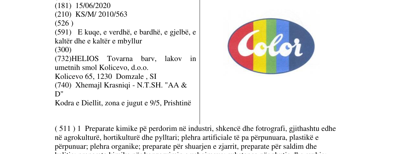 Zëri i markës Color në buletin