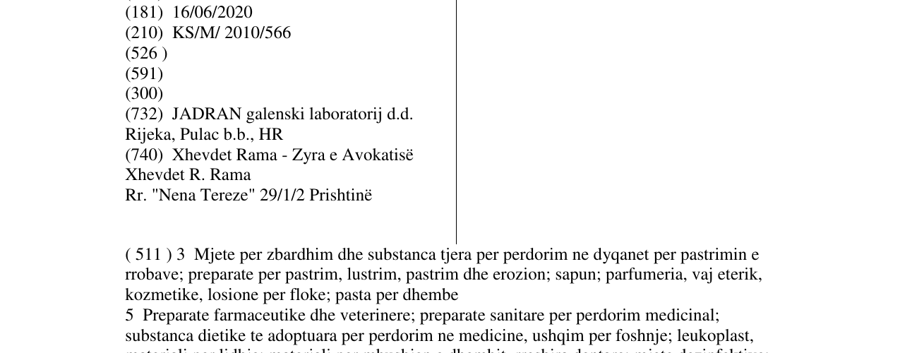 Zëri i markës FENODOL në buletin