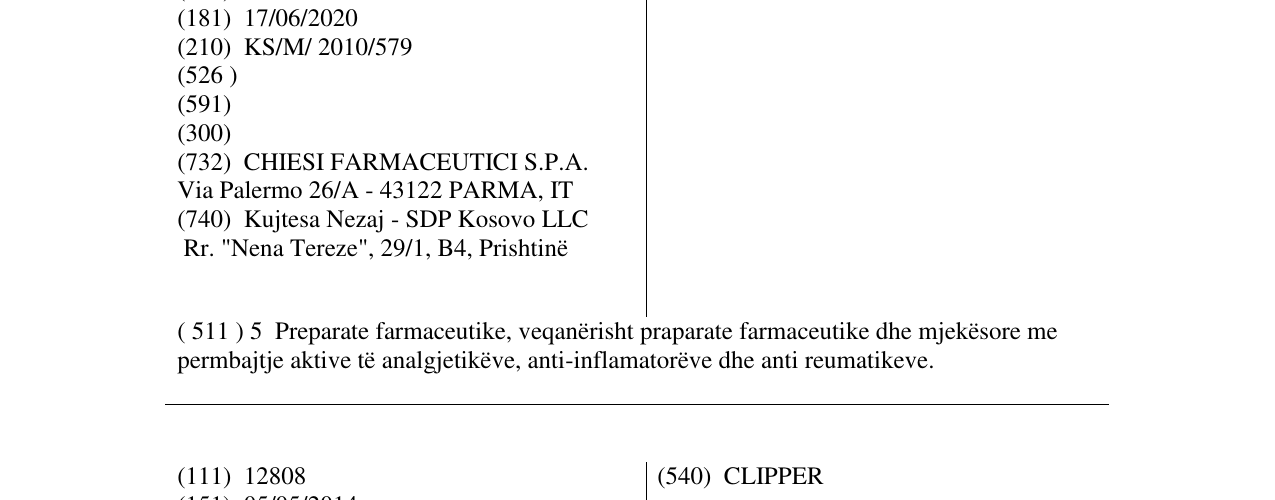 Zëri i markës BREXIN në buletin
