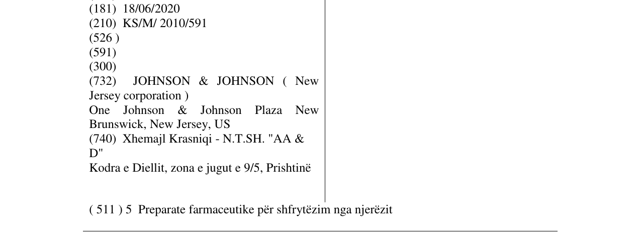 Zëri i markës SYLVANT në buletin