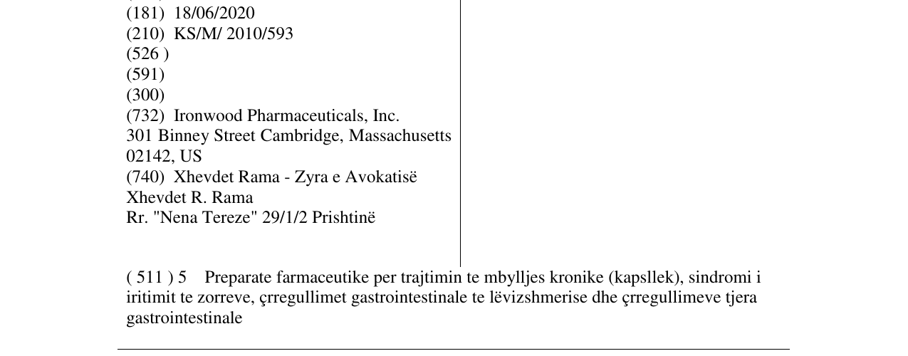 Zëri i markës CONSTELLA në buletin