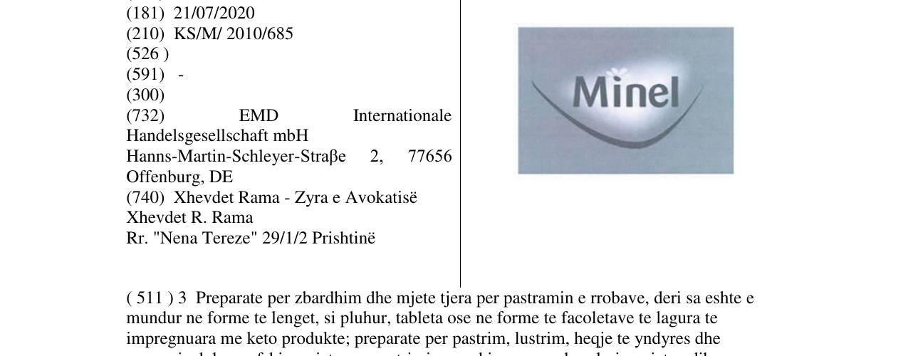 Zëri i markës Minel në buletin