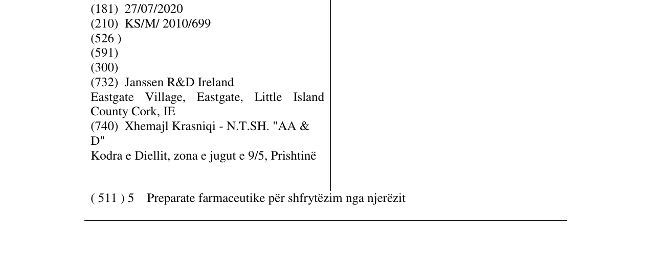 Zëri i markës ROSPERO në buletin