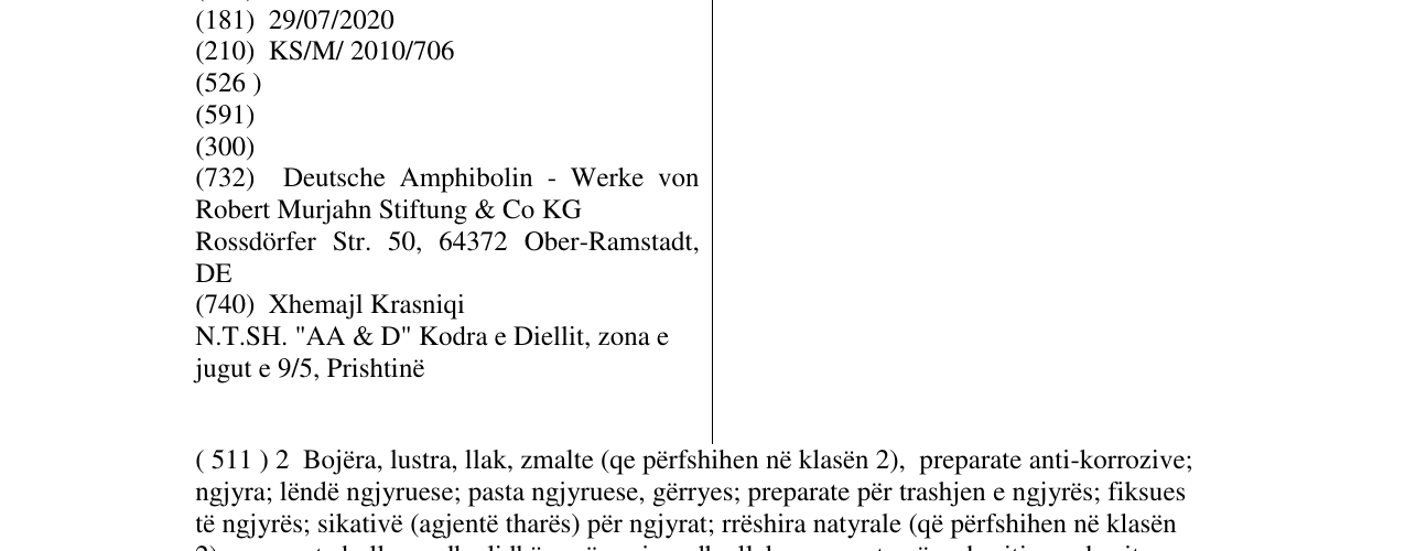 Zëri i markës METALLOCRYL në buletin