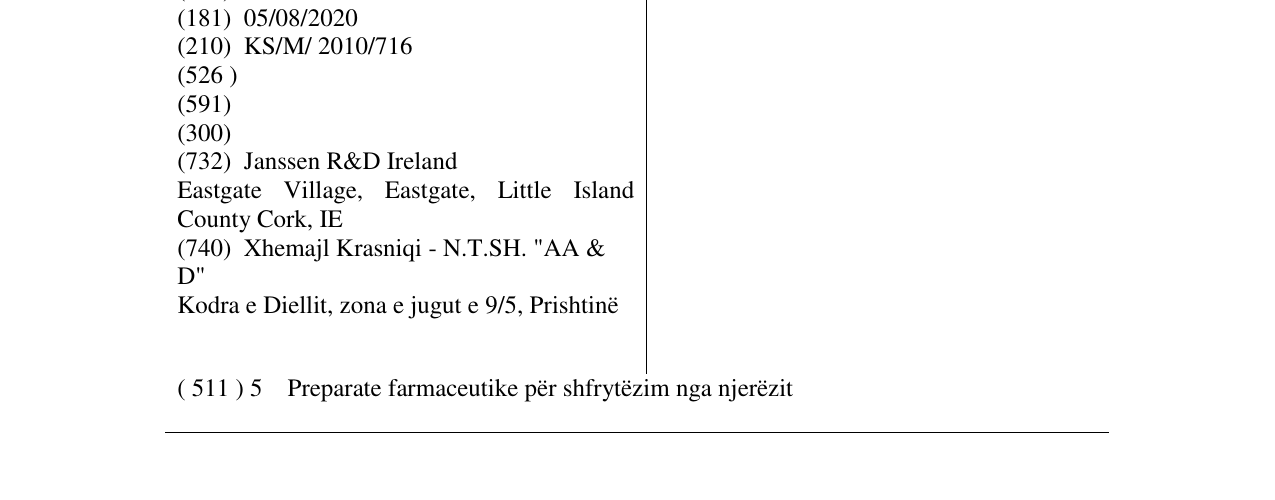 Zëri i markës VENJOIA në buletin