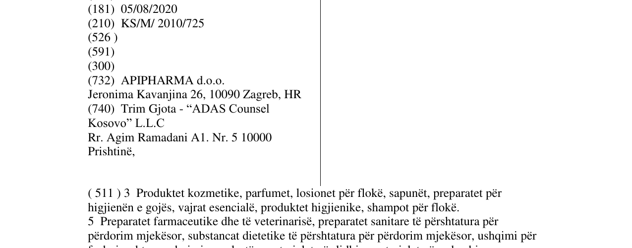 Zëri i markës GAVEZIN në buletin