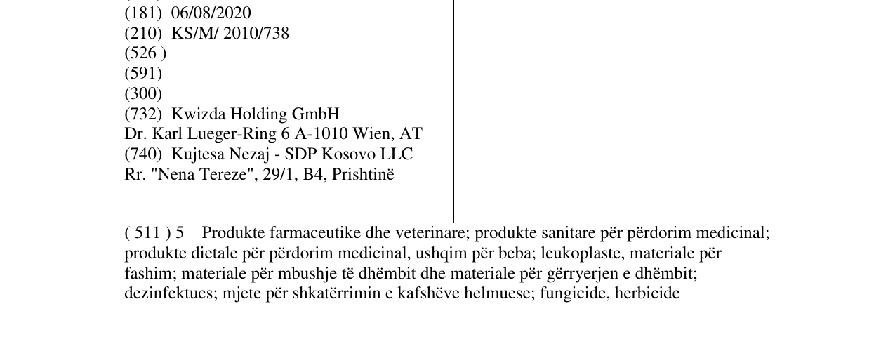 Zëri i markës BRONCHOSTOP në buletin