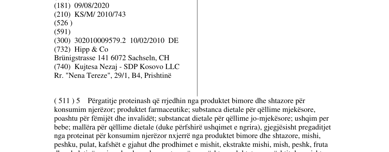 Zëri i markës Praebiotik në buletin
