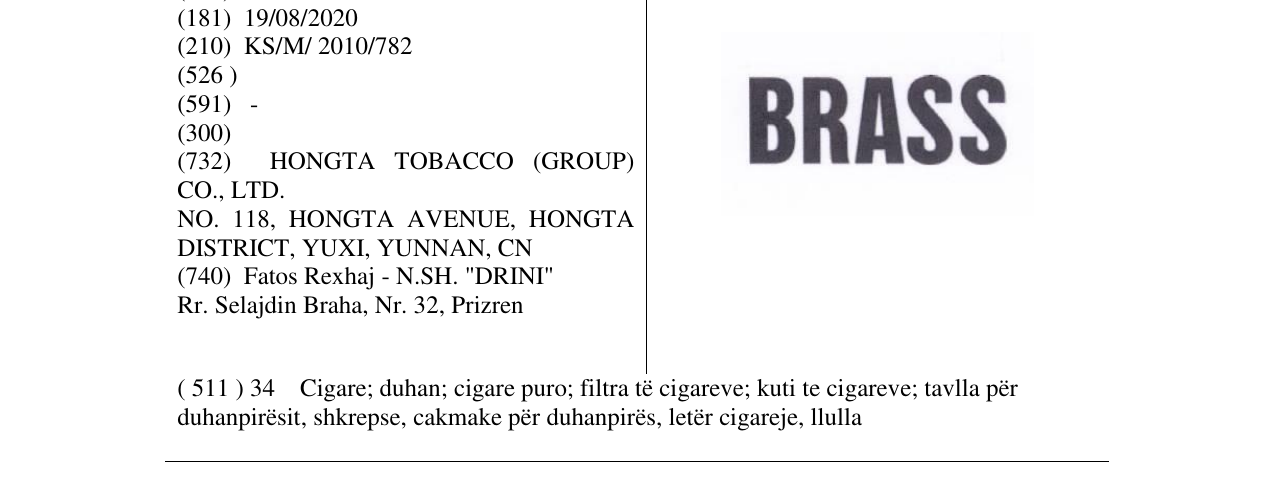 Zëri i markës BRASS në buletin